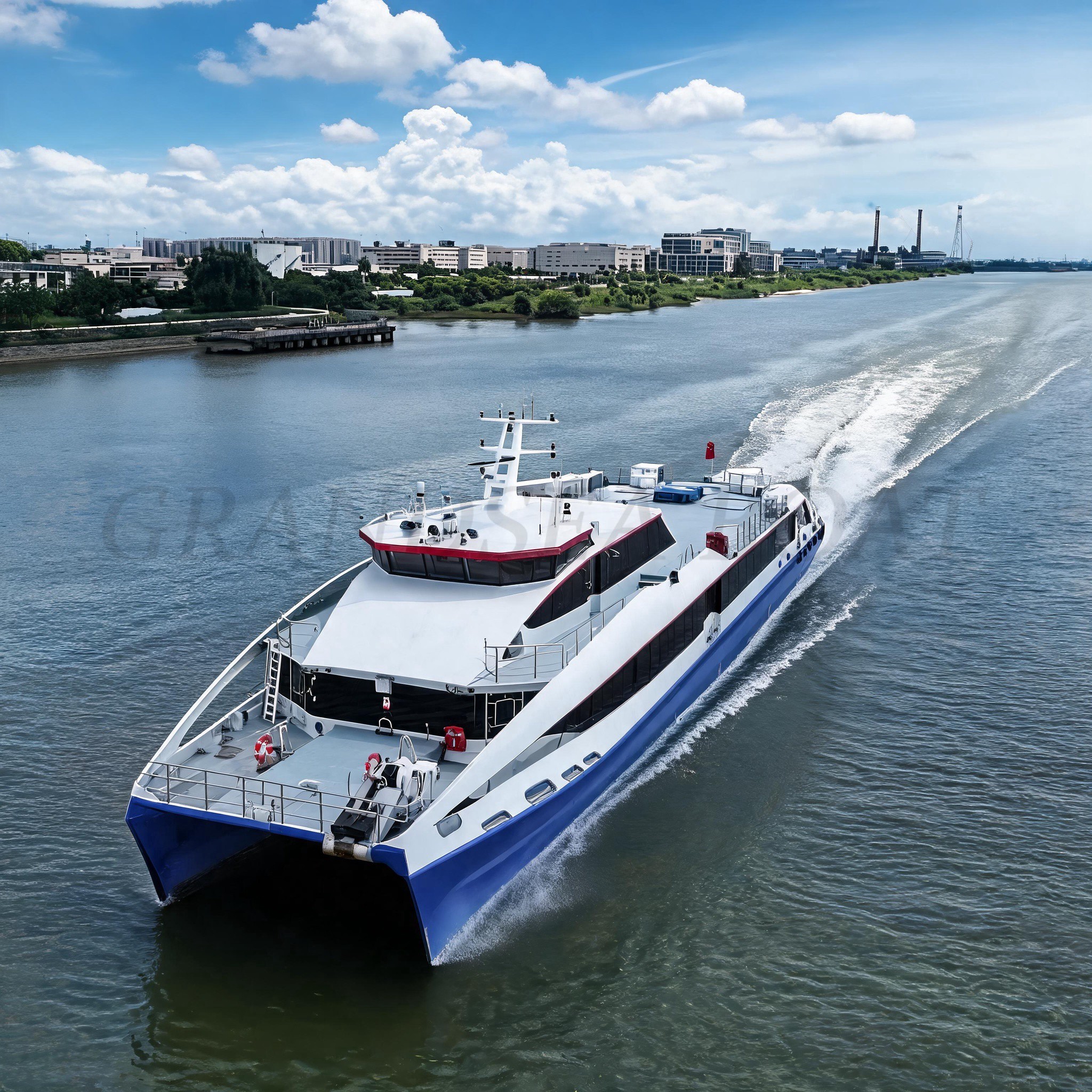 Grandsea 37m Carbon Fiber Hull 260-seater High Speed Catamaran Jet Propulsion Jet Ferry Island Tourism Passenger Boat for sale