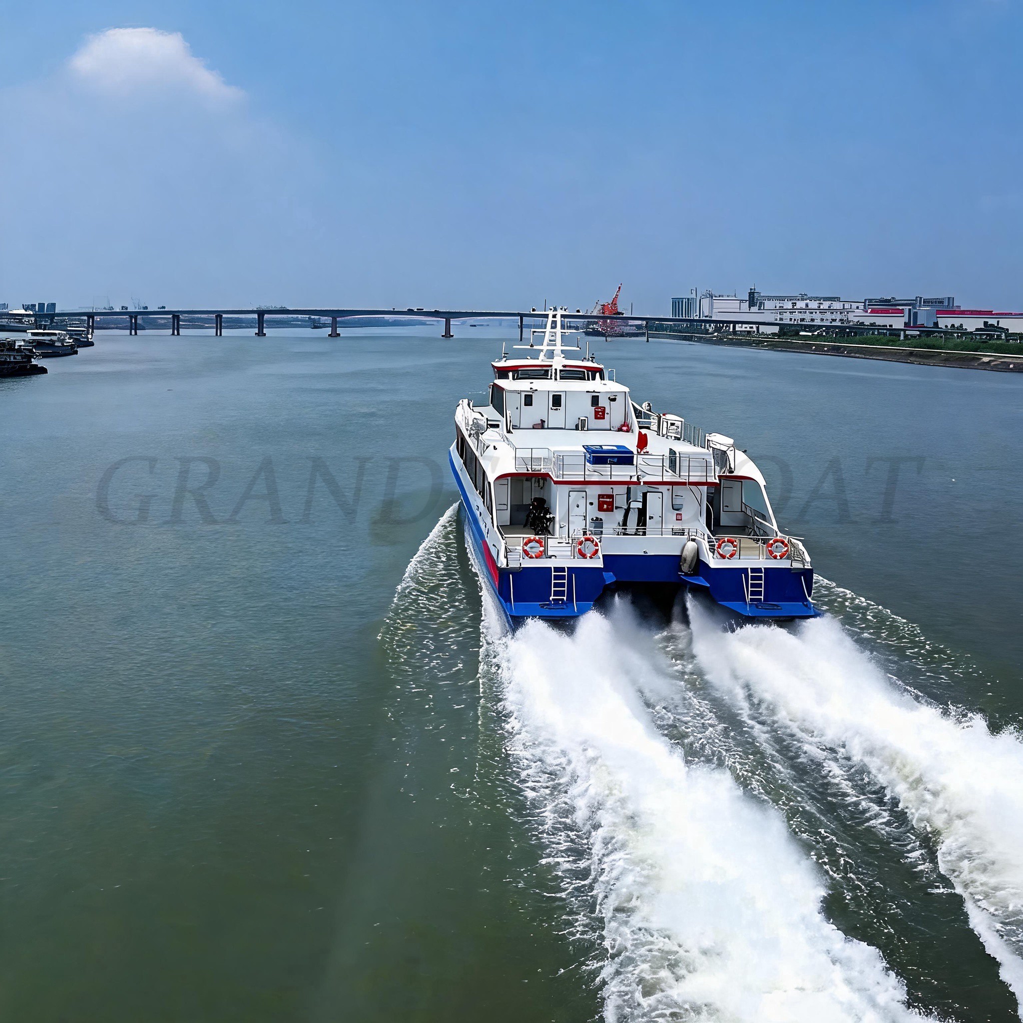 Grandsea 37m Carbon Fiber Hull 260-seater High Speed Catamaran Jet Propulsion Jet Ferry Island Tourism Passenger Boat for sale