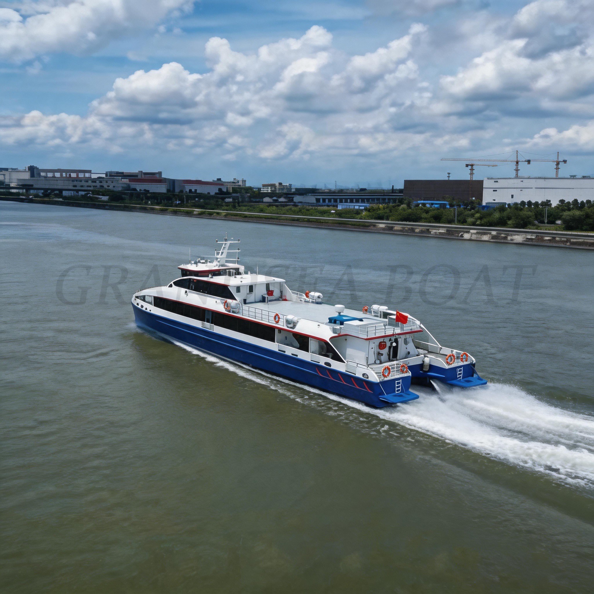 Grandsea 37m Carbon Fiber Hull 260-seater High Speed Catamaran Jet Propulsion Jet Ferry Island Tourism Passenger Boat for sale