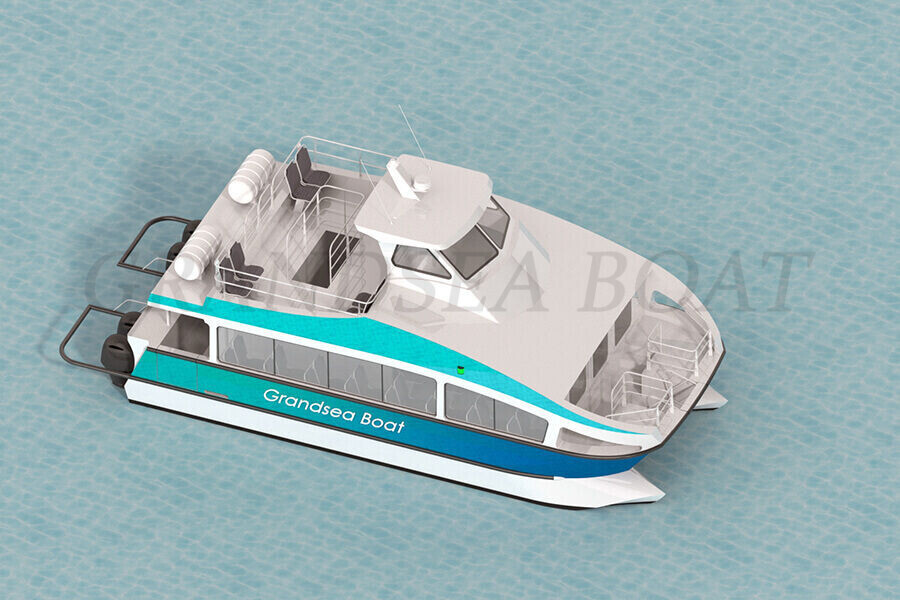 Grandsea 39ft Aluminum 30persons Catamaran Passenger Water Taxi Boat For Sale