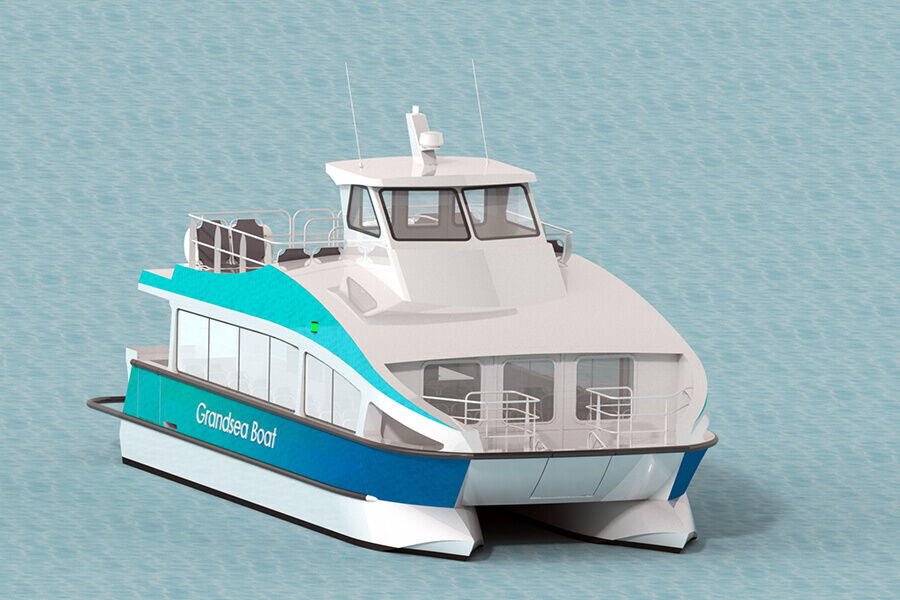 Grandsea 39ft Aluminum 30persons Catamaran Passenger Water Taxi Boat For Sale