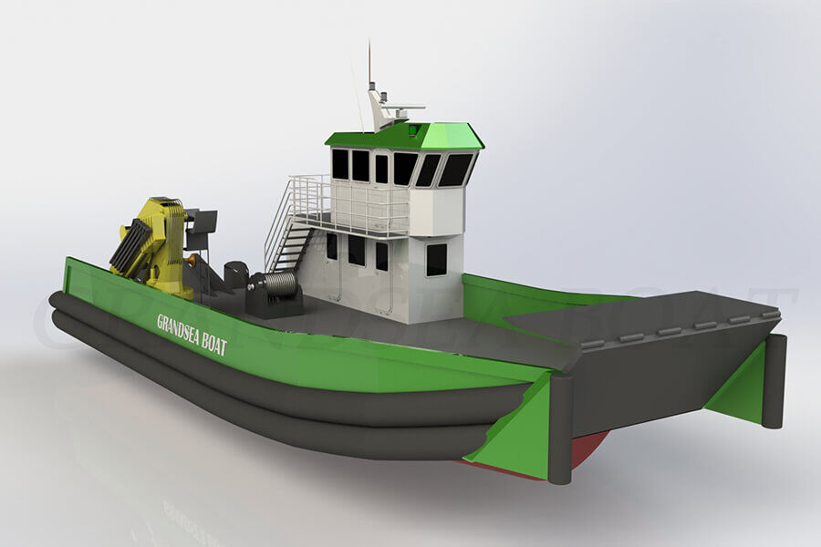 18m Aluminum Landing Craft Multi-purpose Work Barge Boat for Sale