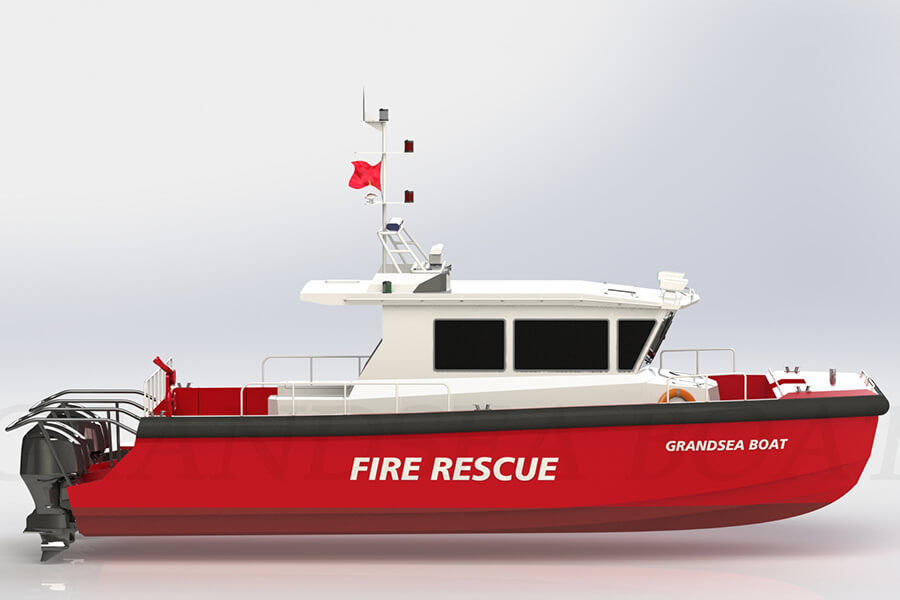 43ft Aluminum Catamaran High Speed Fire Fighting And Rescue Boat for Sale