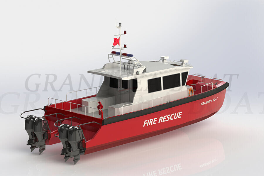43ft Aluminum Catamaran High Speed Fire Fighting And Rescue Boat for Sale