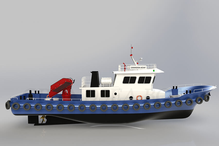China  Cheap Price Monohull offshore Floating Crane Barge/fire Fighting/anchor Lift/ Multi Function Work Boat for Sale