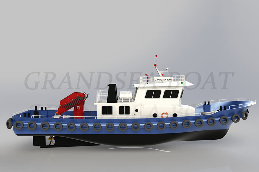 China  Cheap Price Monohull offshore Floating Crane Barge/fire Fighting/anchor Lift/ Multi Function Work Boat for Sale