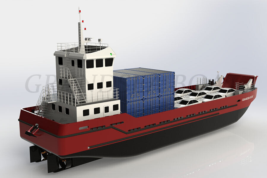 36m LCT ro ro Car and Container Barge Boat for sale