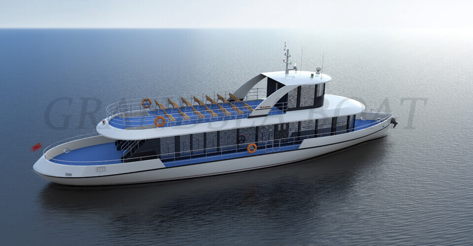 Grandsea 24m Steel Hull Double Decker Dinner Party Sightseeing Crew Boat for sale