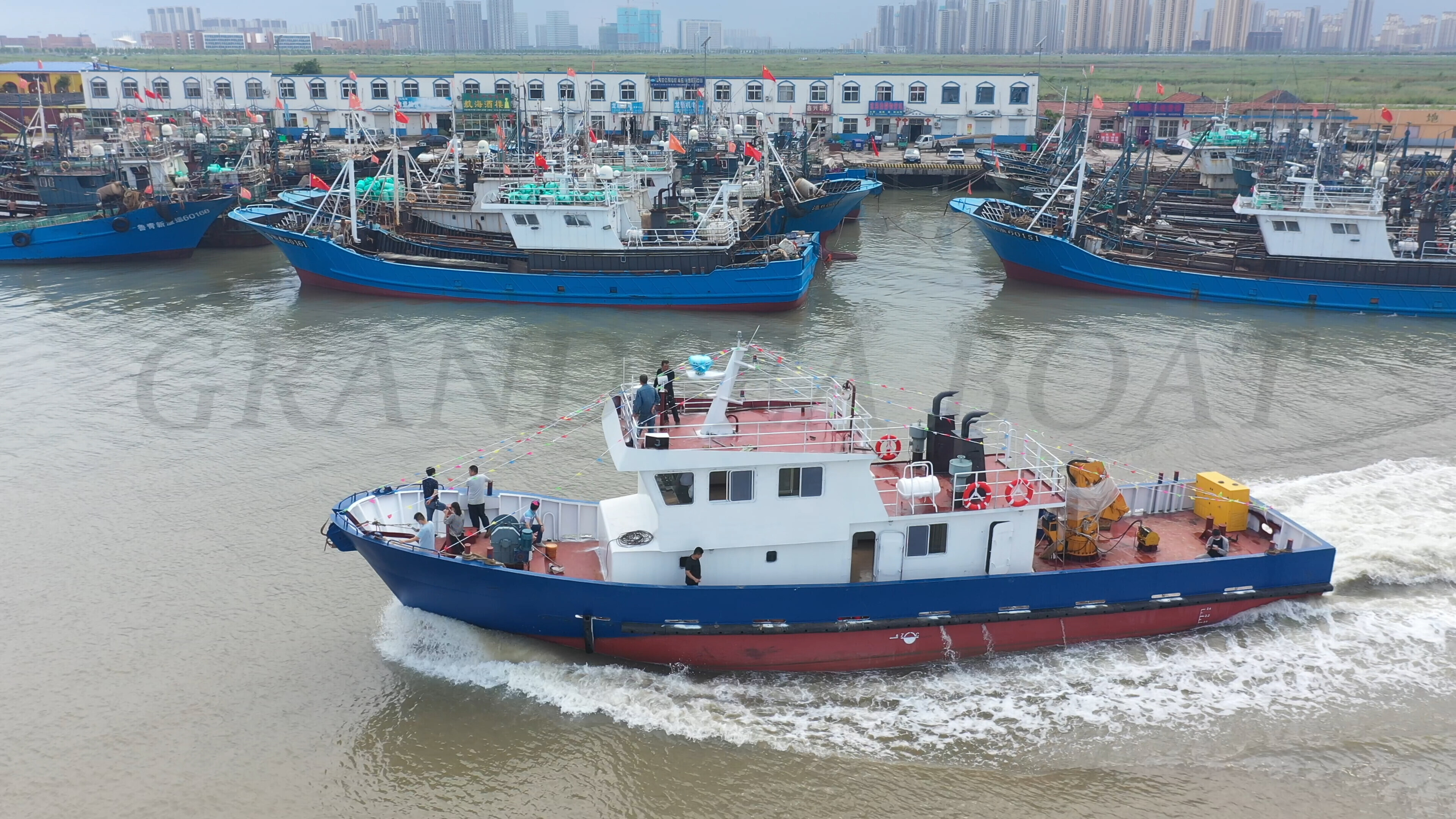 Grandsea 24m Steel Material Crane Barge Survey Work Boat for sale