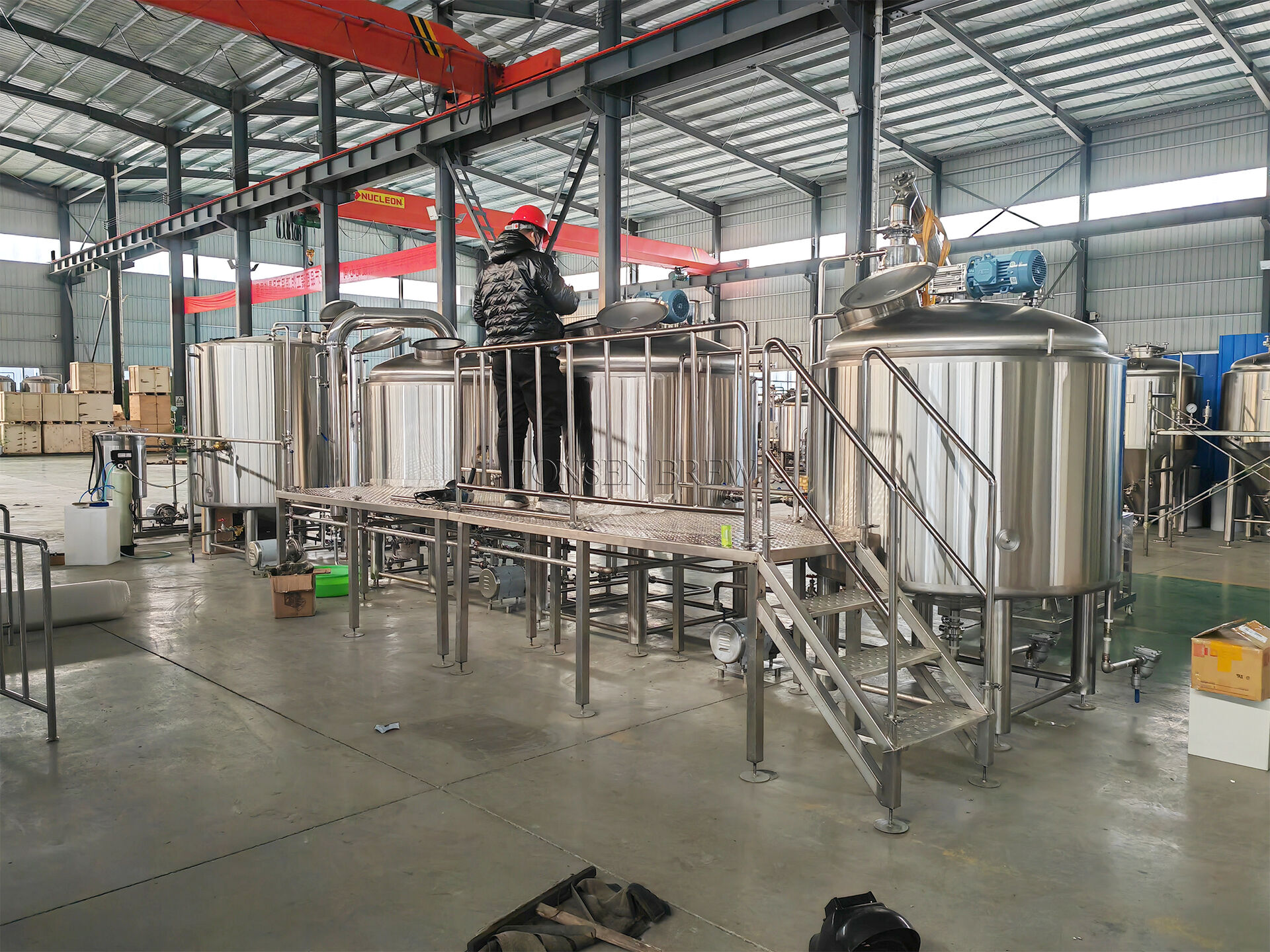 Sistema completo de elaboración de cerveza a vapor de 1000L