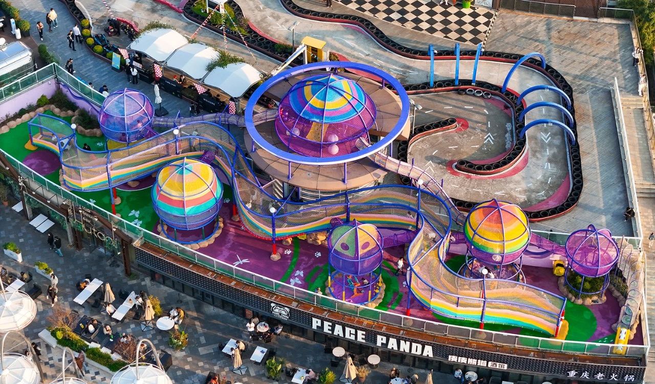 Project | The combination of amusement and river view, Nanjing Bubble Rope Net Tribe