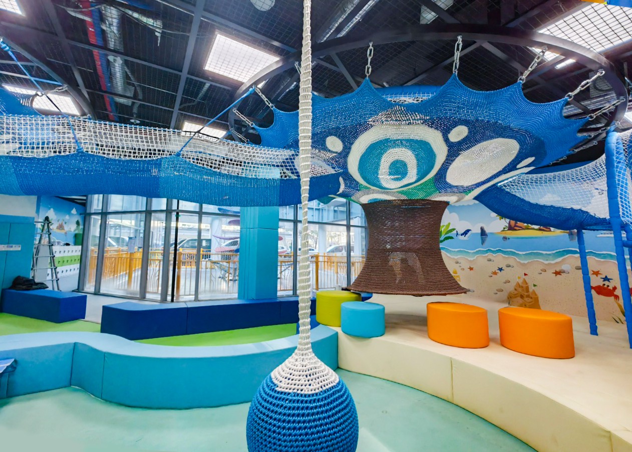 Rainbow Tree + Pearl Tower: Creating a Unique Indoor, Non-Powered Rope-Net Family Playground