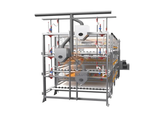Broiler chicken cage, >30,000 broilers/house, semi-automatic belt broiler harvesting, automatic H type broiler chicken cage