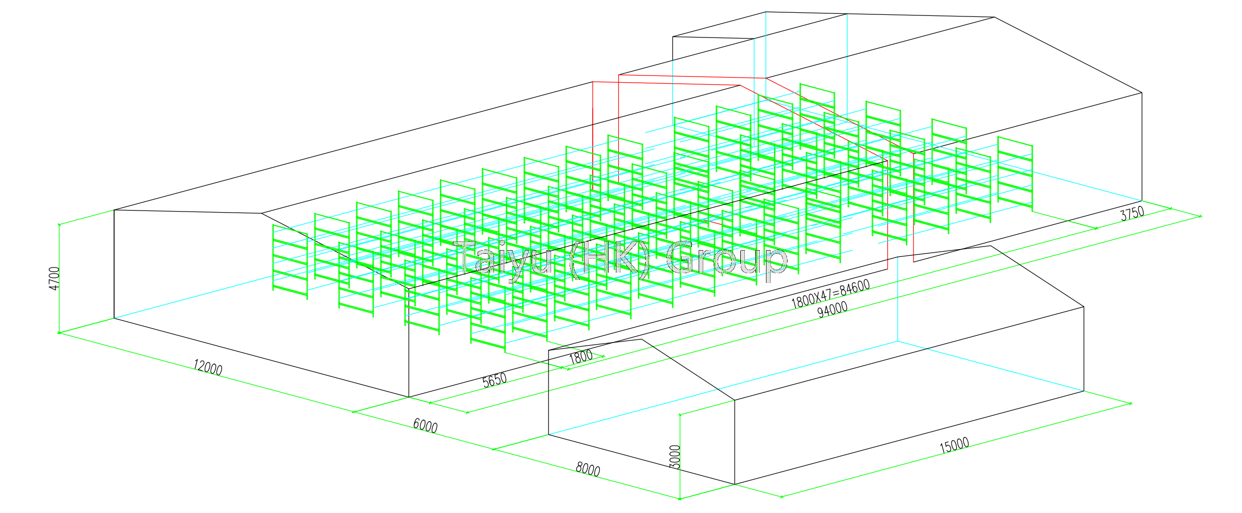 50000 layer chicken house drawing (8)