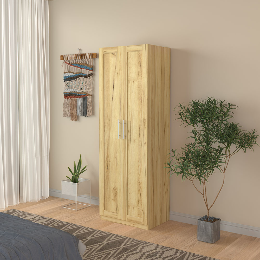 2 Door panel wood wardrobe