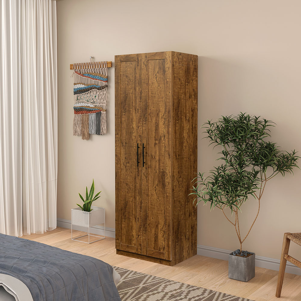 2 Door panel wood wardrobe