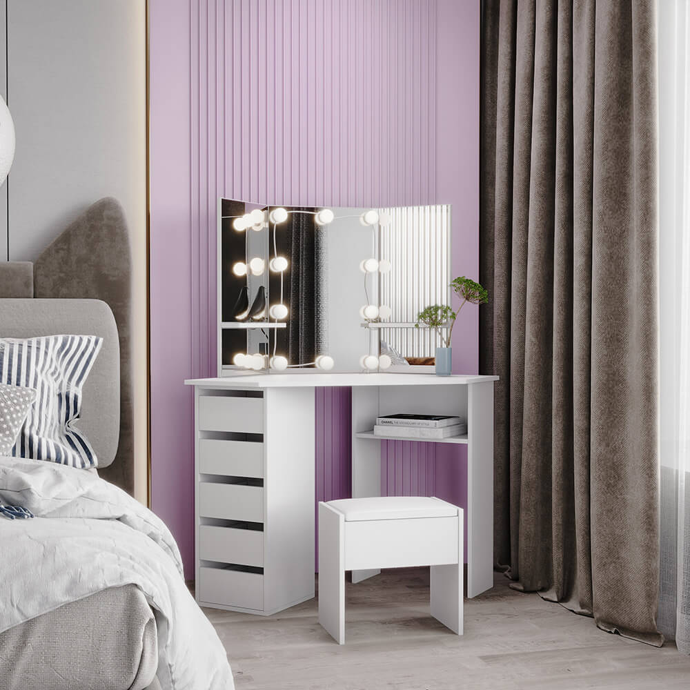 Corner Dressing Table Makeup Desk