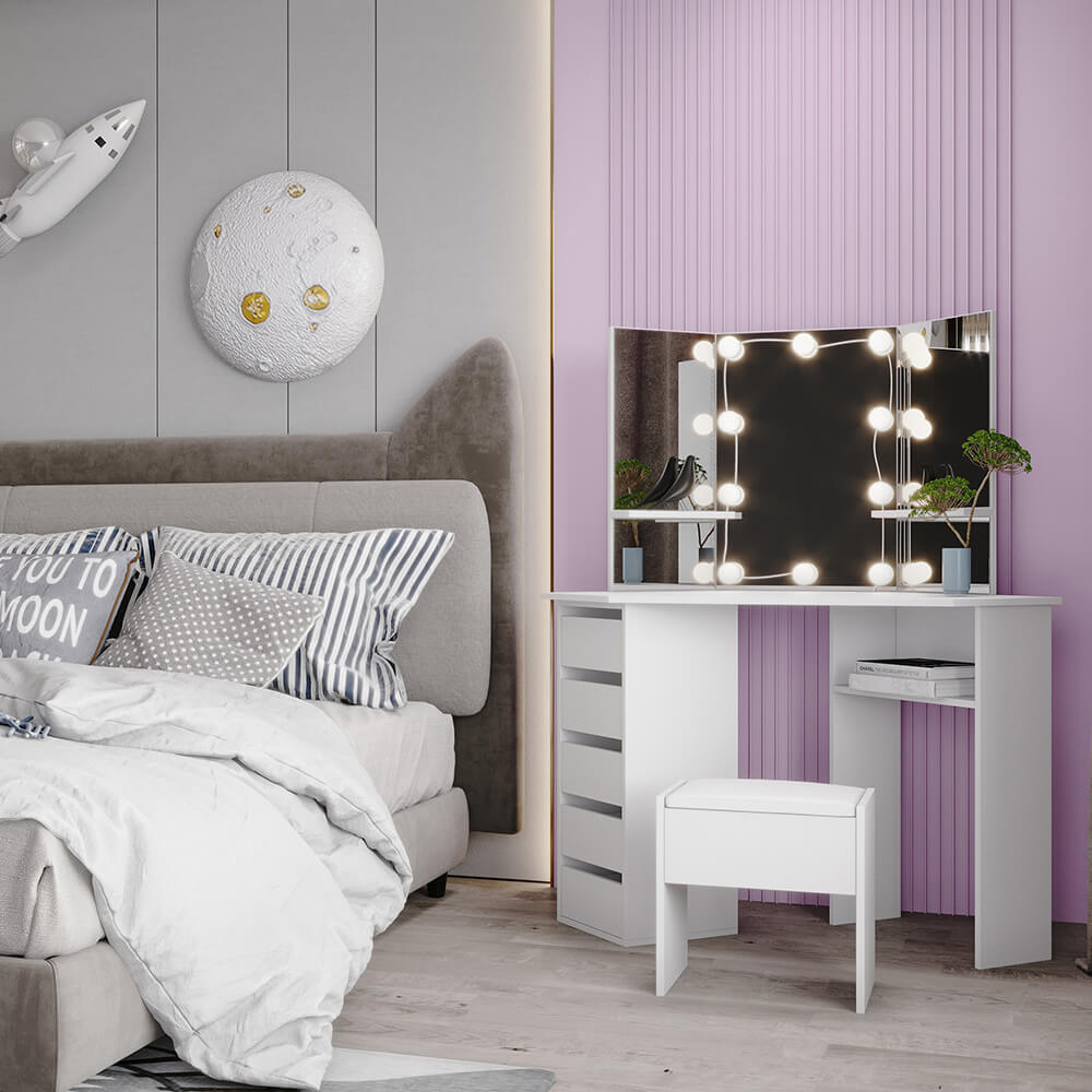Corner Dressing Table Makeup Desk