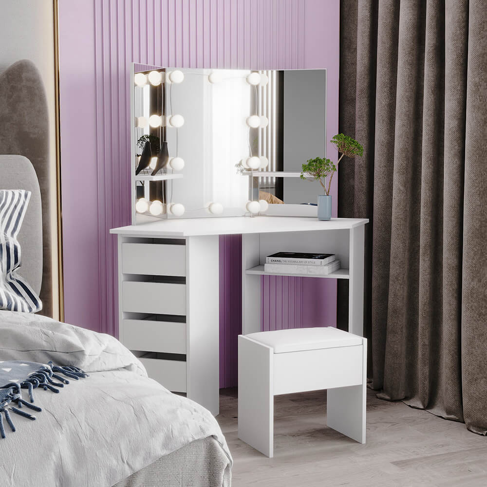 Corner Dressing Table Makeup Desk