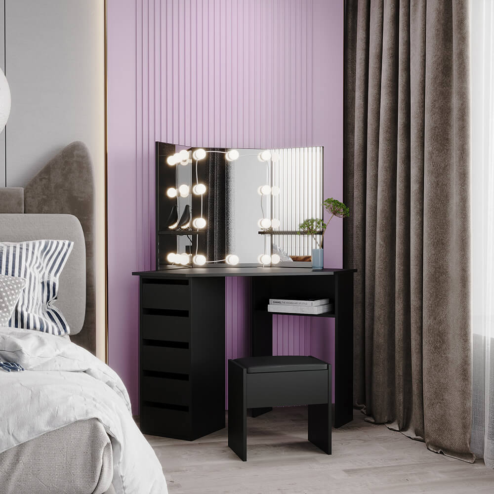 Corner Dressing Table Makeup Desk