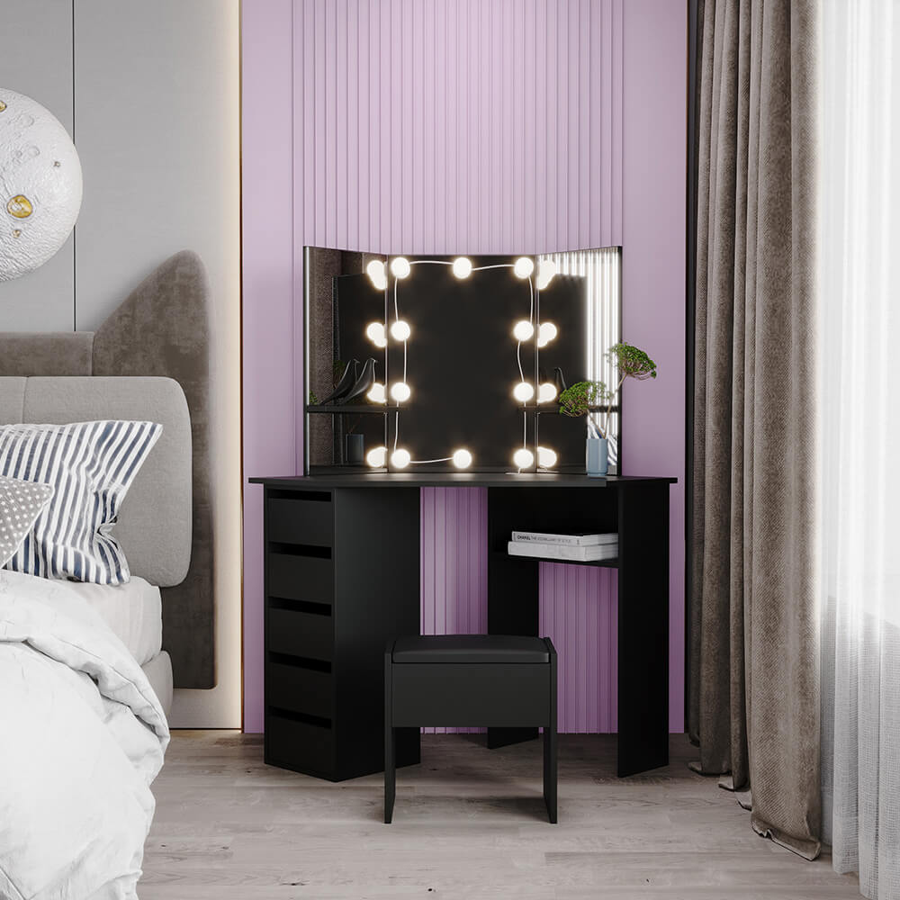 Corner Dressing Table Makeup Desk