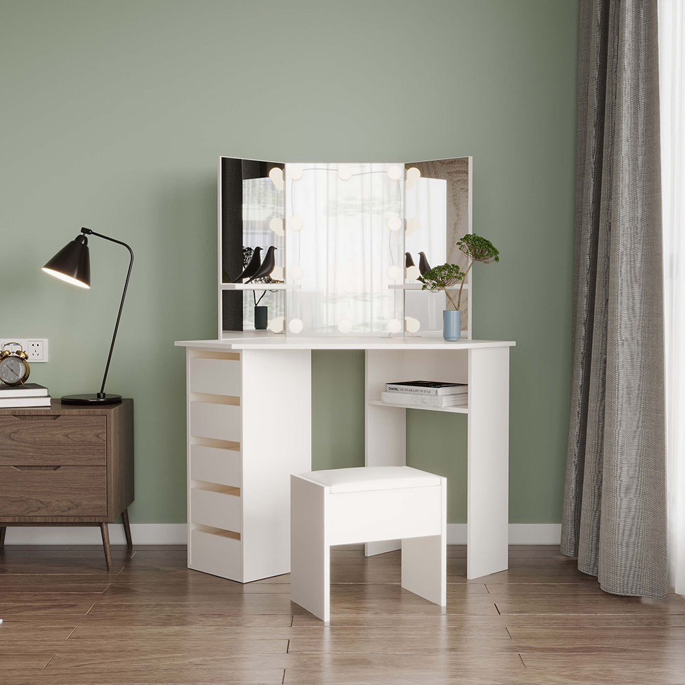 Corner Dressing Table Makeup Desk