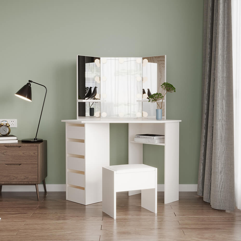 Corner Dressing Table Makeup Desk