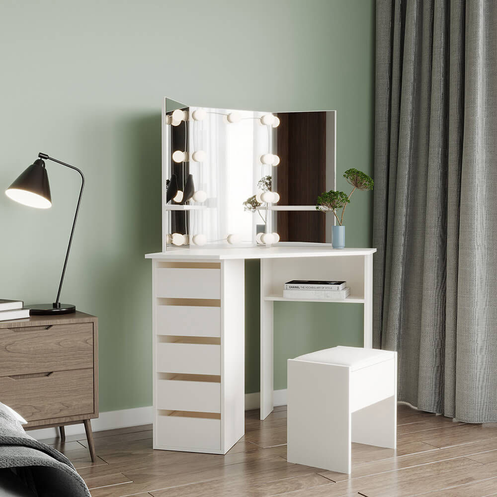 Corner Dressing Table Makeup Desk