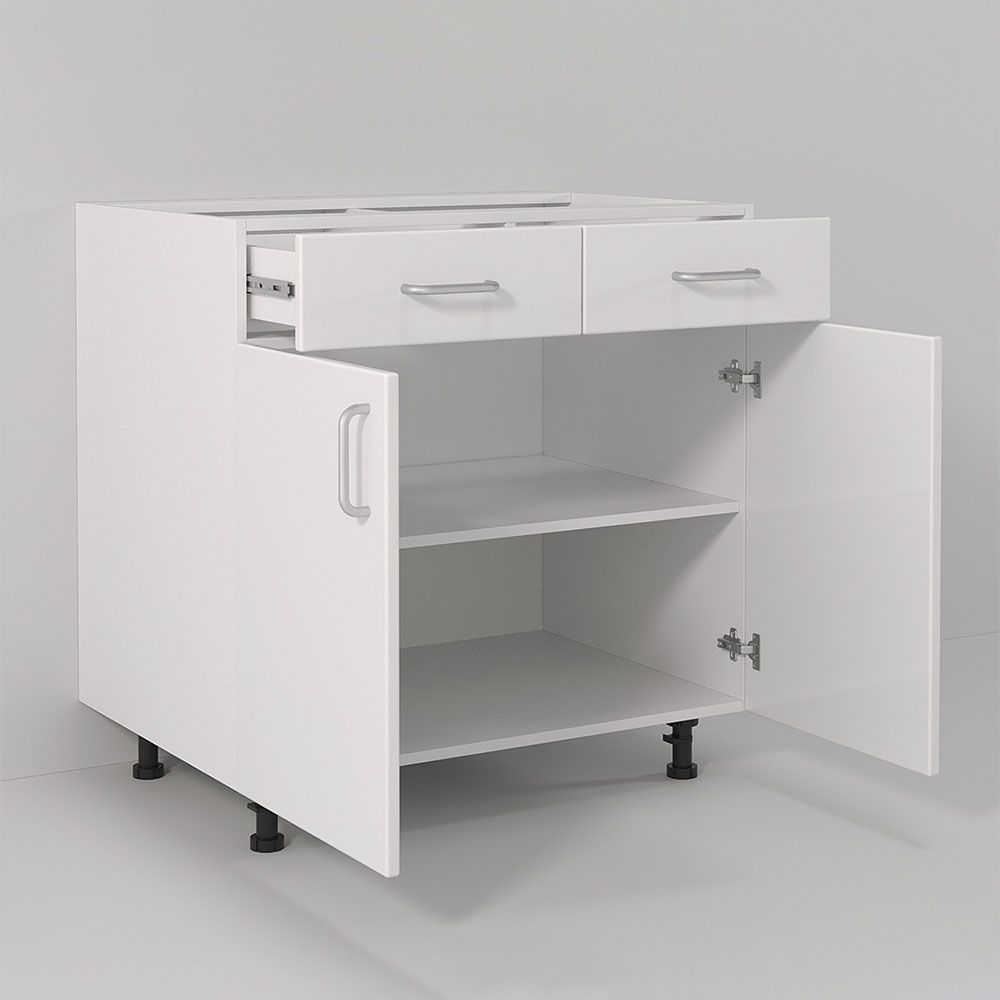 Laqcuer Drawer Two Lacquer Door DTC Soft Slding Rail DTC Soft Hinge PVC Adjustable Legs Kitchen cabinet