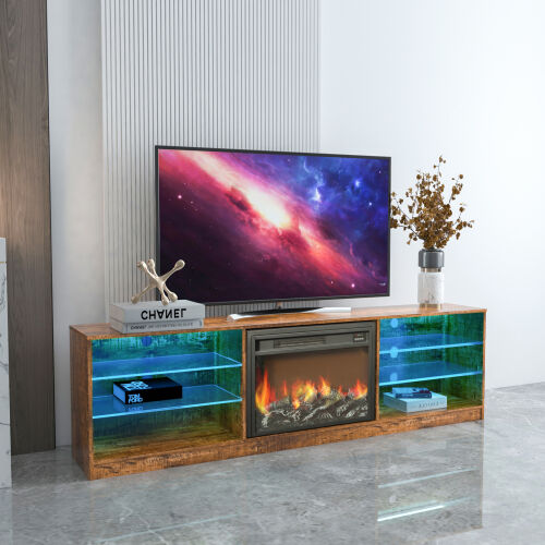 Electric Fireplace TV Console,Walnut