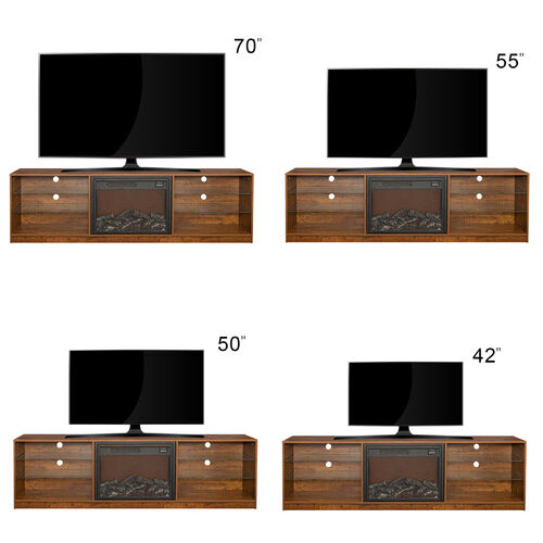 Electric Fireplace TV Console,Walnut