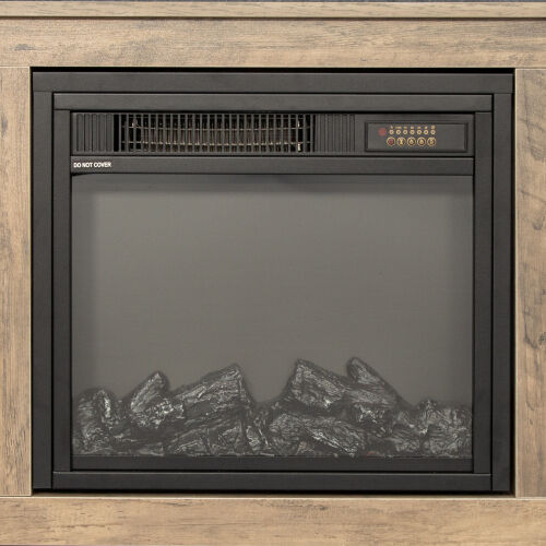 Classic 4 Cubby Fireplace TV Stand , Rustic Oak