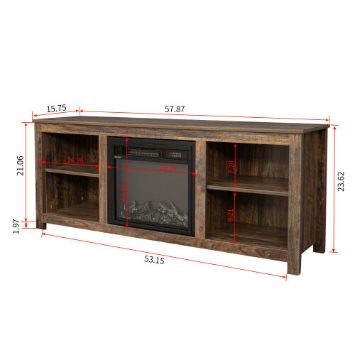 Classic 4 Cubby Fireplace TV Stand , Espresso