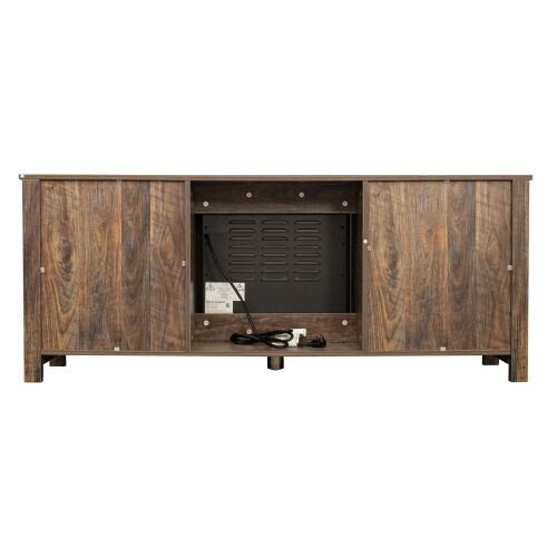 Classic 4 Cubby Fireplace TV Stand , Espresso