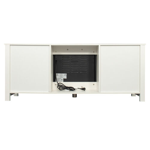Classic 4 Cubby Fireplace TV Stand , White