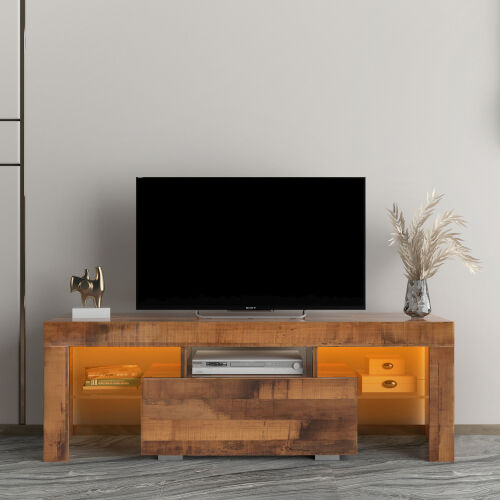 TV Stand with LED RGB Lights Flat Screen TV Cabinet