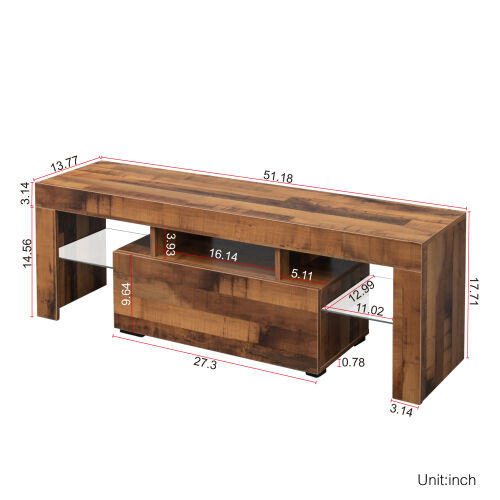 TV Stand with LED RGB Lights Flat Screen TV Cabinet