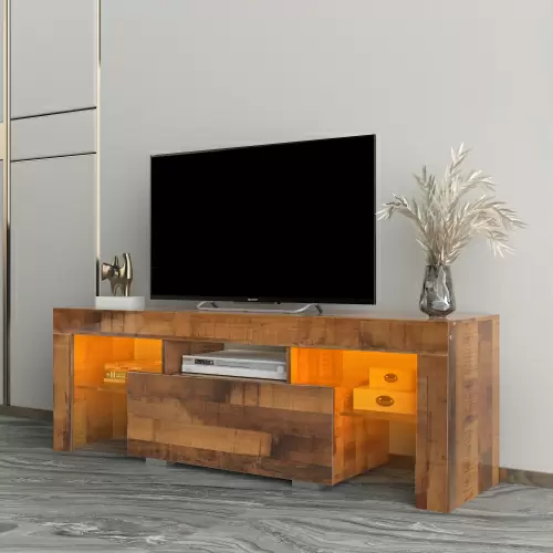 TV Stand with LED RGB Lights Flat Screen TV Cabinet