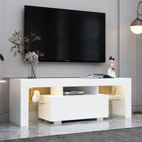 Large Entertainment TV Stand TV Base Stand with LED Light TV Cabinet