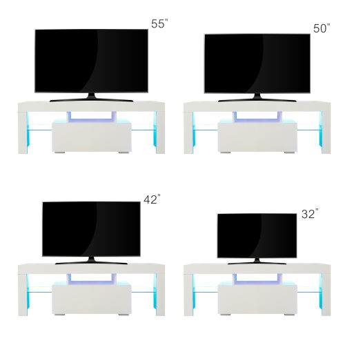 Large Entertainment TV Stand TV Base Stand with LED Light TV Cabinet
