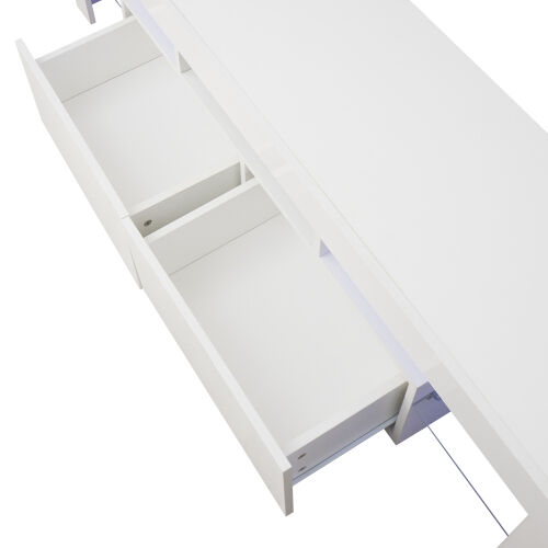 Modern White Remote Control Lights 20 Colors LED TV Stand