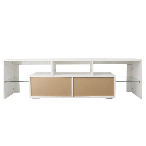 Modern White Remote Control Lights 20 Colors LED TV Stand