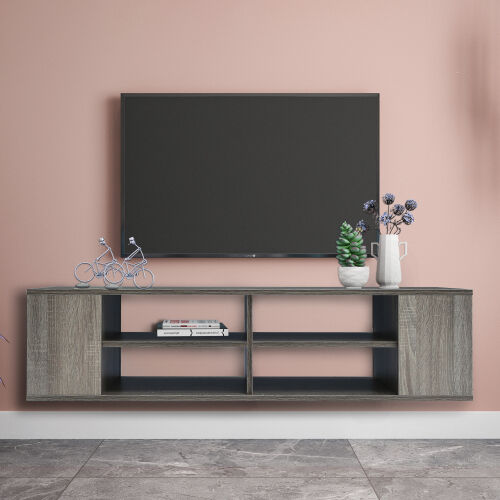 Wall Mounted Media Console,Floating TV Stand Component Shelf with Height Adjustable