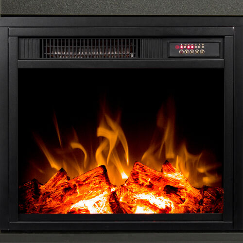  Fireplace TV Stand, Wood Entertainment Center Media Console with Storage,Black