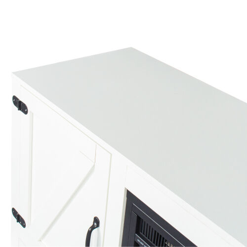 Farmhouse TV Stand, Fireplace TV Stand,White