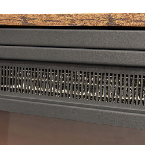 Electric Fireplace TV Console,Rustic Dark Oak