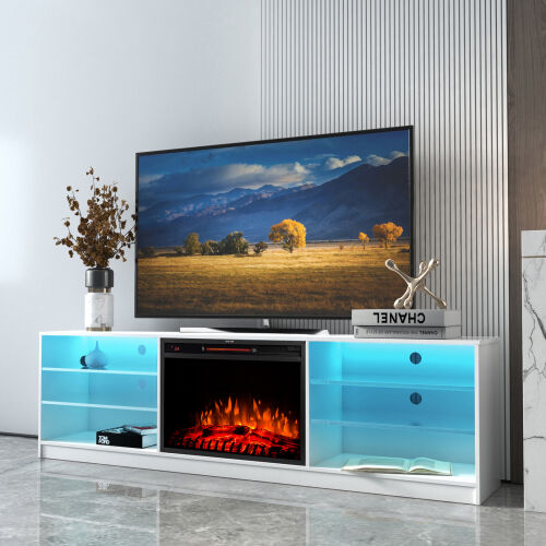 Electric Fireplace TV Console,White
