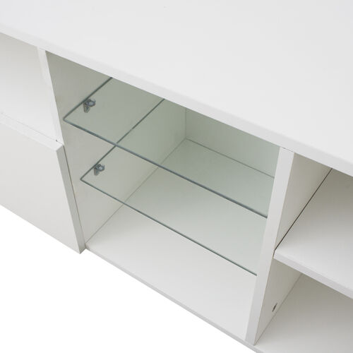 Modern Minimalist TV Cabinet Living Room with 20 colors LED Lights