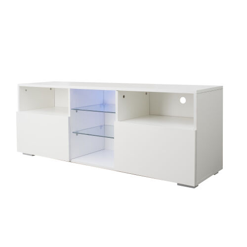 Modern Minimalist TV Cabinet Living Room with 20 colors LED Lights