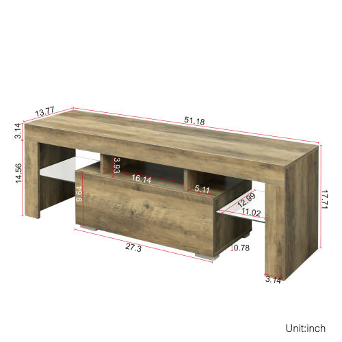 TV Stand with LED RGB Lights Flat Screen TV Cabinet